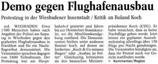 Demonstration gegen den Flughafenausbau